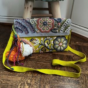 Beyond Threads - Buttercup Embroidered Wool Handbag